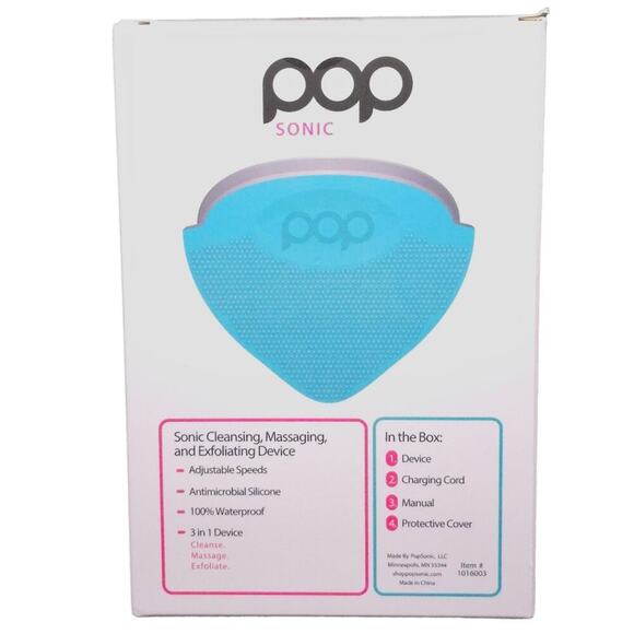 Pop Sonic 3 in 1 Strawberry Facial Sonic Cleansing Massaging Exfoliating Device - Picture 4 of 5